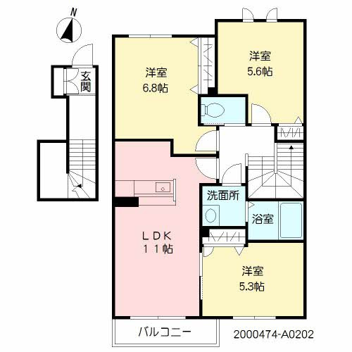 【間取り】 | フローラル スター ＊ | フローラル スター ＊ A0202号-16