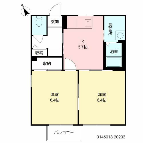 【間取り】 | カメリアタウン 弐番館 ＊ | カメリアタウン 弐番館 ＊ B0203号-16