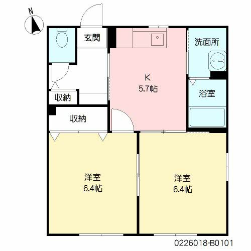 【間取り】 | プランドール Ｂ棟 ＊＊ | プランドール Ｂ棟 ＊＊ B0101号-16