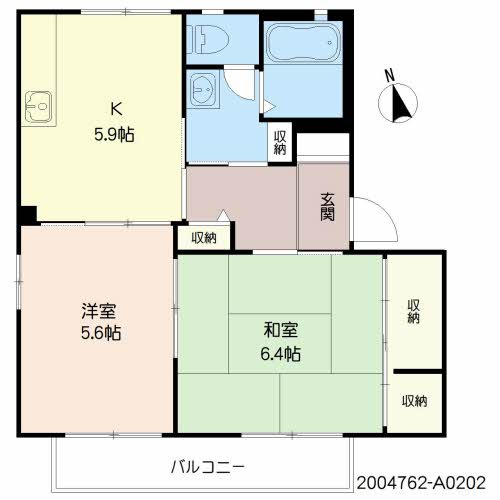 【間取り】 | パルモ Ａ棟 | パルモ Ａ棟 A0202号-15