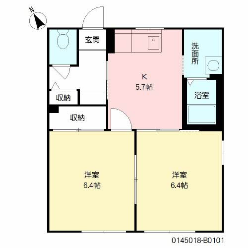 【間取り】 | カメリアタウン 弐番館 ＊ | カメリアタウン 弐番館 ＊ B0101号-16