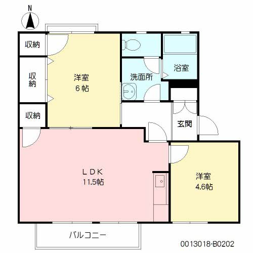 【間取り】 | フレグランスひろせ Ｂ棟 ＊＊ | フレグランスひろせ Ｂ棟 ＊＊ B0202号-16