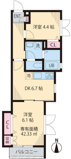 【間取り】 | エクウス・アグラム | 2面採光の角部屋です♪