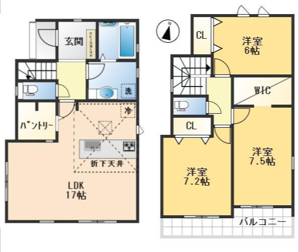 豊中市西緑丘3丁目　新築戸建の間取り