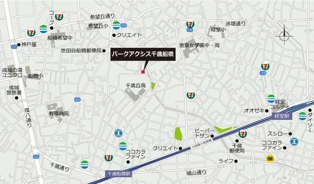 パークアクシス千歳船橋の地図
