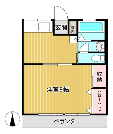 【間取り】 | メゾンド小川 | 1DK