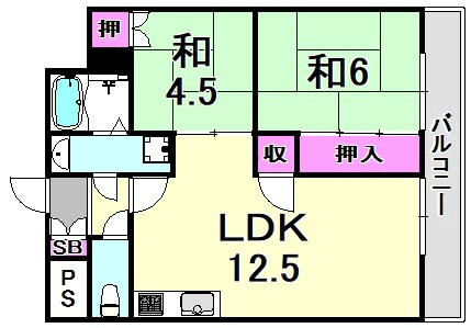 尼崎市西立花町３丁目のアパートの間取り