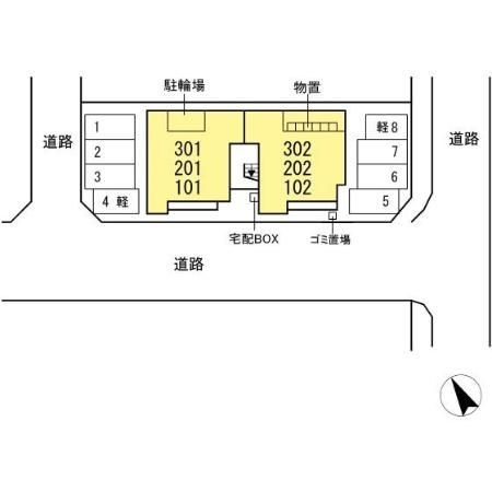 (仮称)D-ROOM南大通1丁目PJの区画図