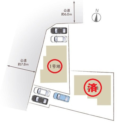 【秀光ビルド】岐阜市浪花町分譲住宅1号地の区画図|全体区画図