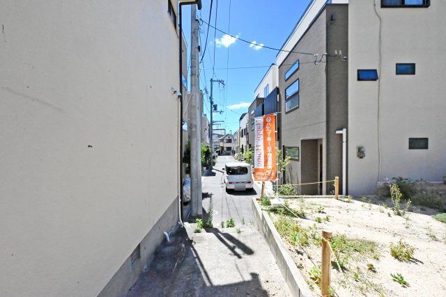 神戸市中央区再度筋町建築条件無し売土地の前面道路含む現地写真|前面道路は西側4.0ｍ公道です。