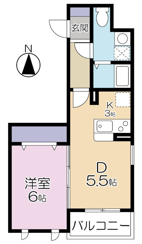 MJ(エムジェーキャッスルの間取り|南向きバルコニー南東角部屋カウンターキッチンの1LDK　　バストイレ別独立洗面台