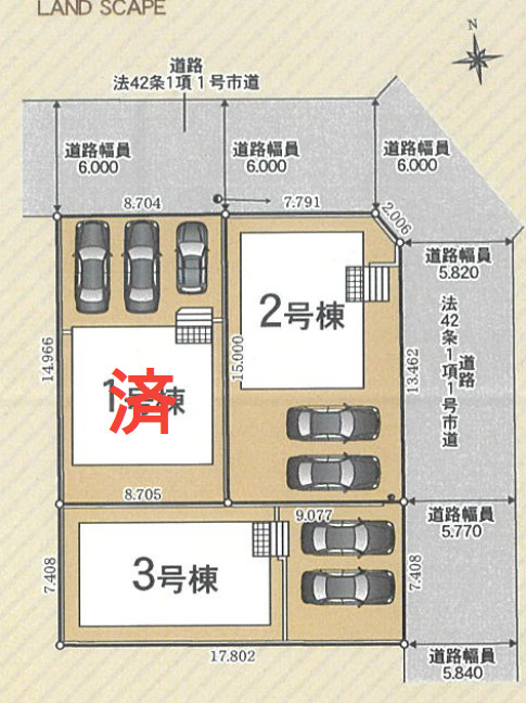 沼津市西間門第１０　全３棟　２号棟の区画図|区画図