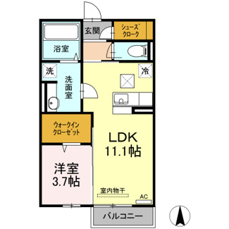 【間取り】 | アジャート手城 | 1LDK