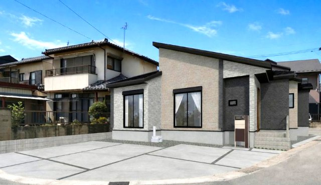 ブルーミングガーデン前橋市龍蔵寺町　1号棟（平屋）の完成予想図|龍蔵寺町に新築住宅を建築中です。こちらのはイメージ画像になりますので参考としてご覧ください。お客様のご都合に合わせて同仕様の物件もご見学頂けます♪0120-98-0304までお気軽にお問合せ下さい