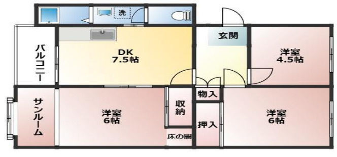東園田団地２号棟の間取り