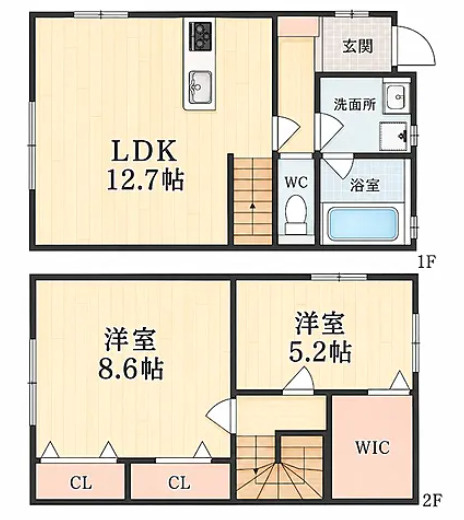 エルセレッソ壱番館・弐番館 【キャッシュバック対象物件】の間取り