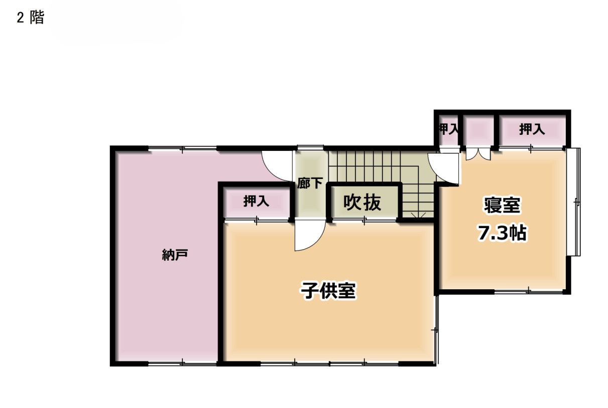 米沢市成島町２丁目　二階建て中古住宅の間取り