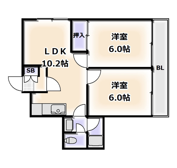【間取り】 | ヴィラウエスト難波
