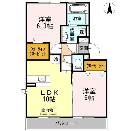 ヴィラはるかぜ　A棟の間取り