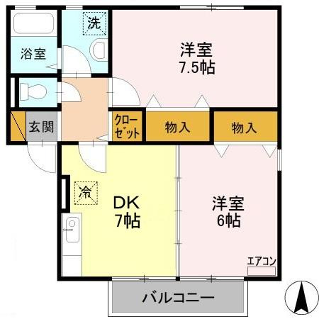 エルクレール Aの間取り
