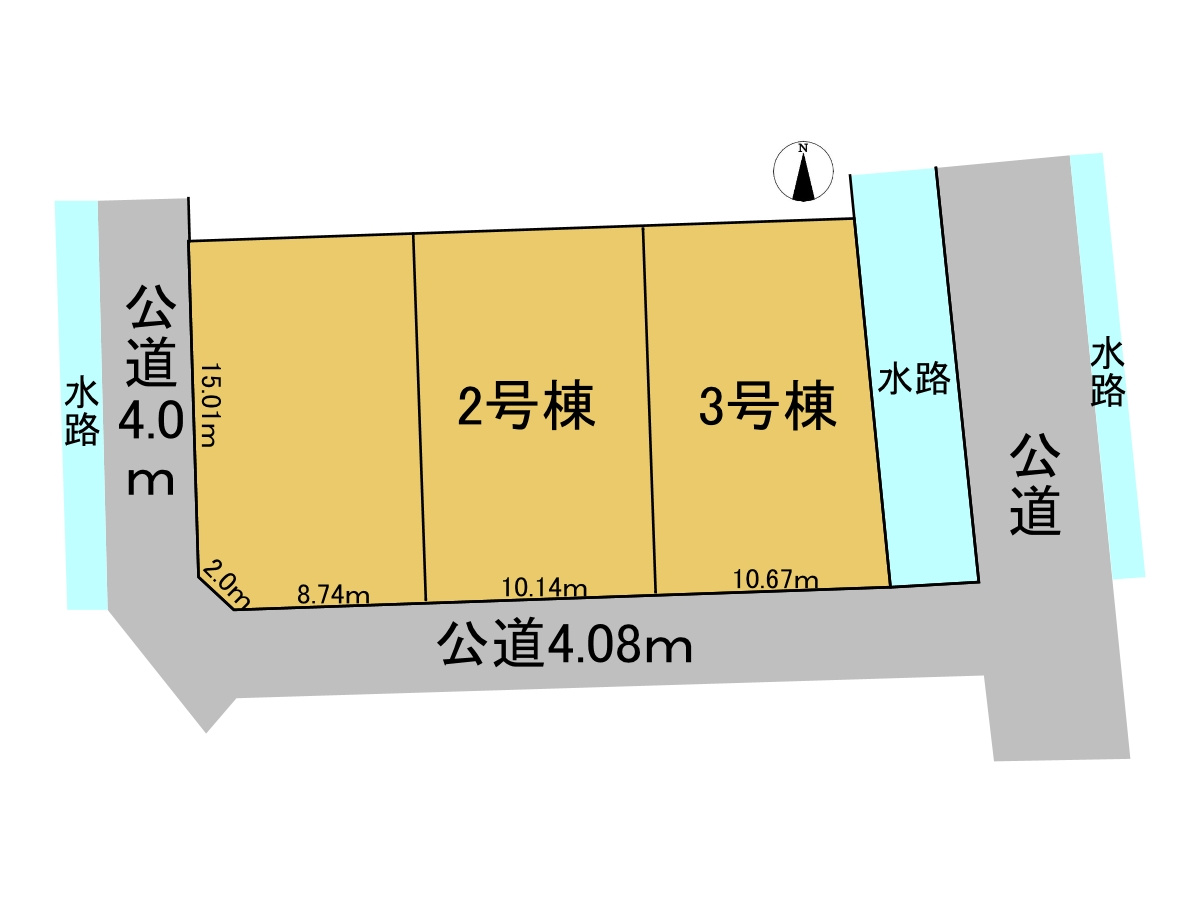 新築戸建　大垣市楽田町　全3区画分譲の区画図|■区画図
■YAMADA電機の　ヤマダ不動産　株式会社リライフ　
いつでもお問合わせ下さい。