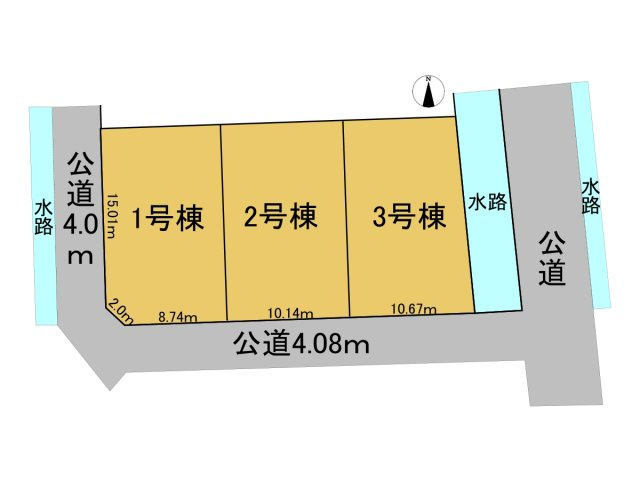 新築戸建　大垣市楽田町　全3区画分譲の区画図|■区画図
■YAMADA電機の　ヤマダ不動産　株式会社リライフ　
いつでもお問合わせ下さい。