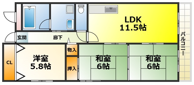 クロスロウズ荒木街の間取り