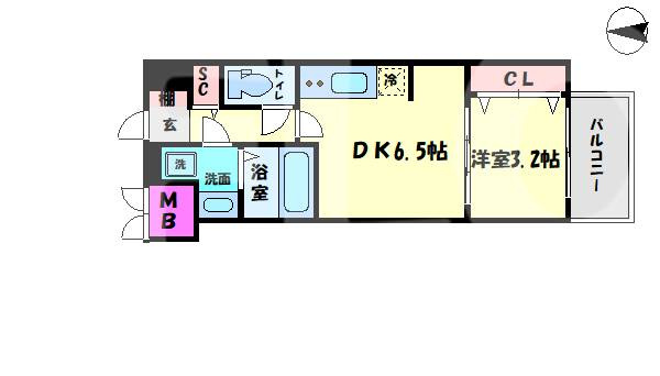 スプランディッド難波SOUTHの間取り|スプランディッド難波SOUTH　間取り