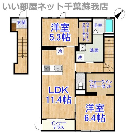 オーシャンⅠの間取り|ひと味違う？不動産屋のイメージを変えたい！『いい部屋ネット千葉蘇我店』へ是非お越しください♪