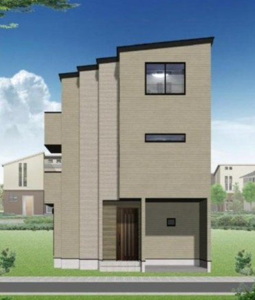 摂津市浜町　新築戸建の外観パース|外観パースです