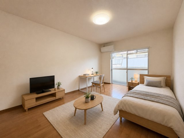 熊本市東区東野１丁目の賃貸マンションの居間・リビング|現況優先です。家具はイメージです