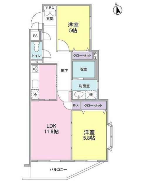 サンフラッツ山手の間取り