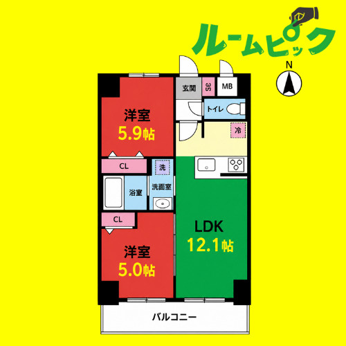 S-RESIDENCE高岳ardent(アーデント)　名古屋市賃貸　仲介手数料無料の間取り