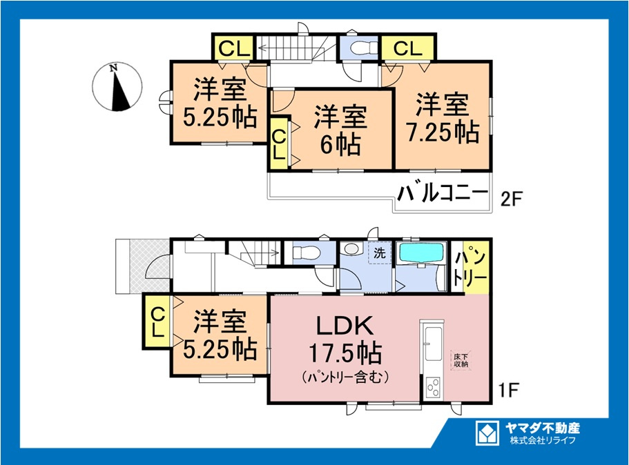ハートフルタウン　一宮市浅井町河田　全1区画分譲の間取り|■A号棟　■ヤマダ不動産　株式会社リライフ　
■夢のマイホーム購入をフルサポートします！