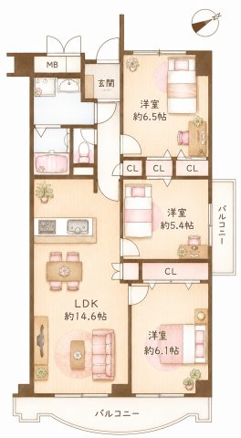 香里園セントポリアの間取り|間取り図はいかがですか？ご希望を叶える間取りですか？リビングの広さは？水回りの位置は？カウンターキッチン？など色々な情報が集約されています。弊社ではリフォームなどのご相談も承っております。
