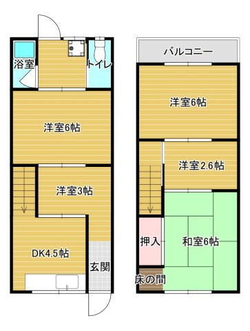 丈六テラスハウスの間取り
