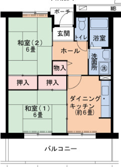 尼崎市大庄西町４丁目の賃貸マンションの間取り