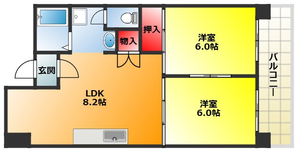 【間取り】 | 生島リバーサイドマンションB棟