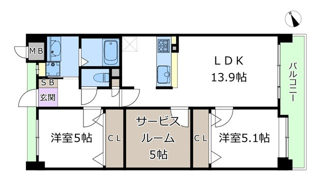 【間取り】 | グリーンコーポ豊中南 | エイブルにて取扱い可能な住宅ローンは、全部で10種類以上！お客様にピッタリの住宅ローンを当社のFPよりご案内させて頂きます。住宅ローンのご相談だけでも、お気軽にご相談下さいませ。