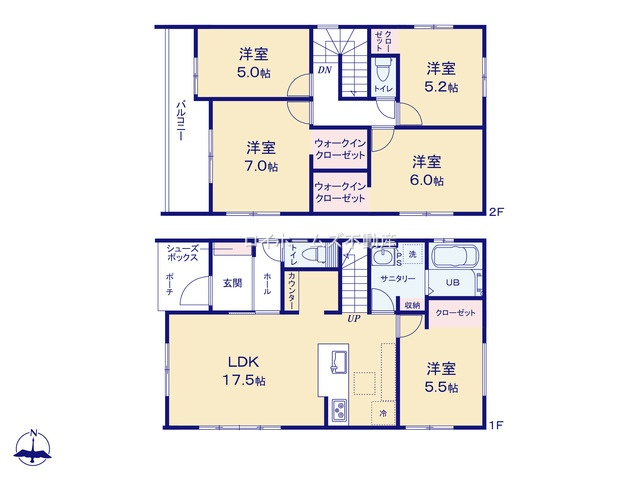 【間取り】 | 一宮市大和町妙興寺字東市場1069-2『仲介料無料』新築戸建て | 1号棟