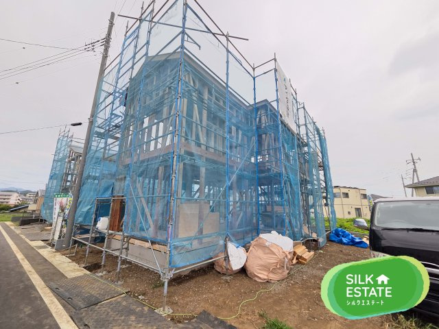 新築　桐生市広沢町4丁目　2号棟の外観|現地写真　2026年12月完成予定！同社完成済み物件のご内覧も可能です。お気軽にご連絡ください！