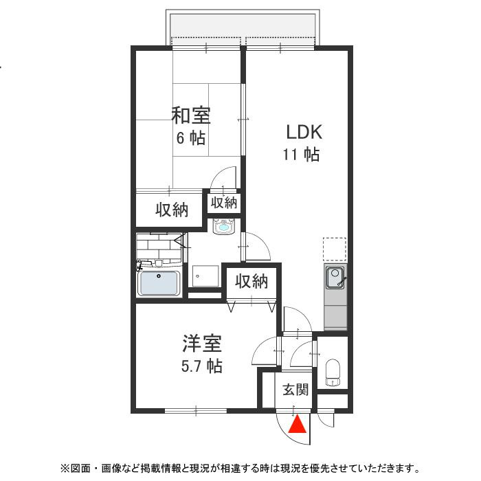 シェーヌ東生駒の間取り