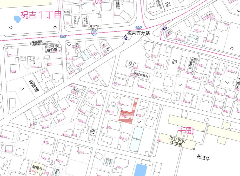都城市千町の売地の土地図