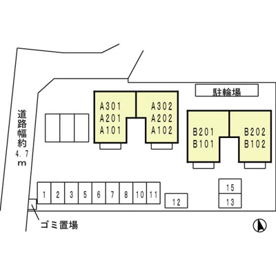 【区画図】 | リビングタウン南花田　Ａ棟Ｂ棟