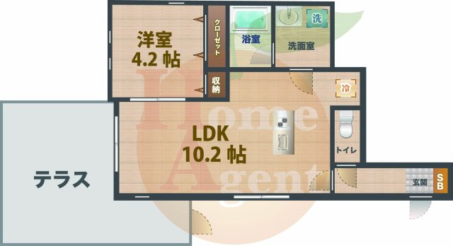 【間取り】 | フォレストギャラリーB | 1LDKのお部屋です。