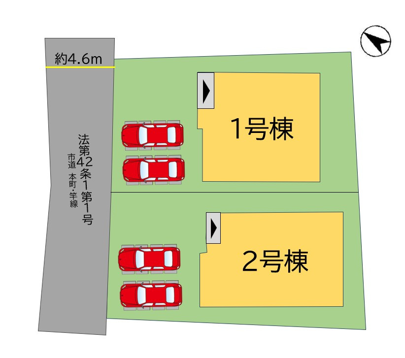 福津市西福間1丁目6期の区画図
