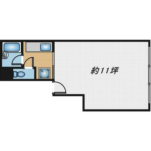 大阪市中央区瓦屋町３丁目の事務所の間取り