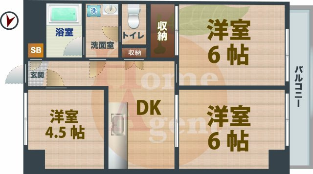 【間取り】 | メゾン練馬 | 3DKのお部屋です。