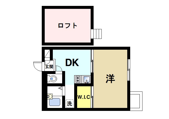 レオパレス相楽台の間取り|一人暮らしに最適な1ＤＫの間取りです