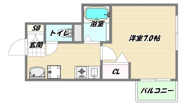 大阪市淀川区西中島１丁目の賃貸マンションの間取り